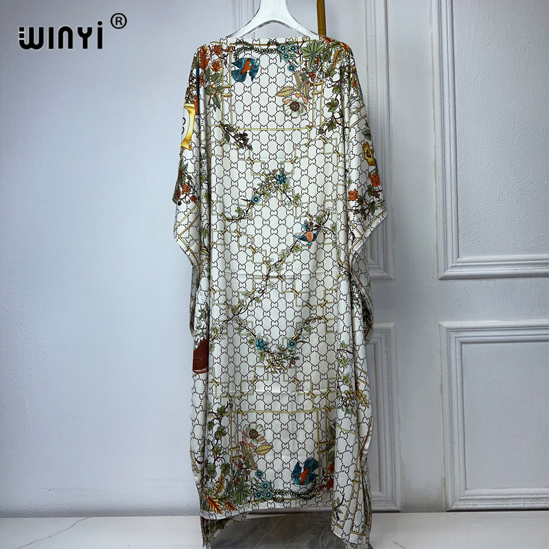 Boho Summer Beach Maxi Dress - Winyi 2024 Kalkoen Jurk Voor Vrouwen