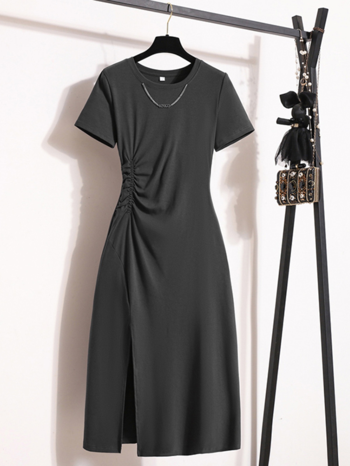 Casual elegante jurk met korte - Korean Style A Line Shirt Dress recensie en prijs