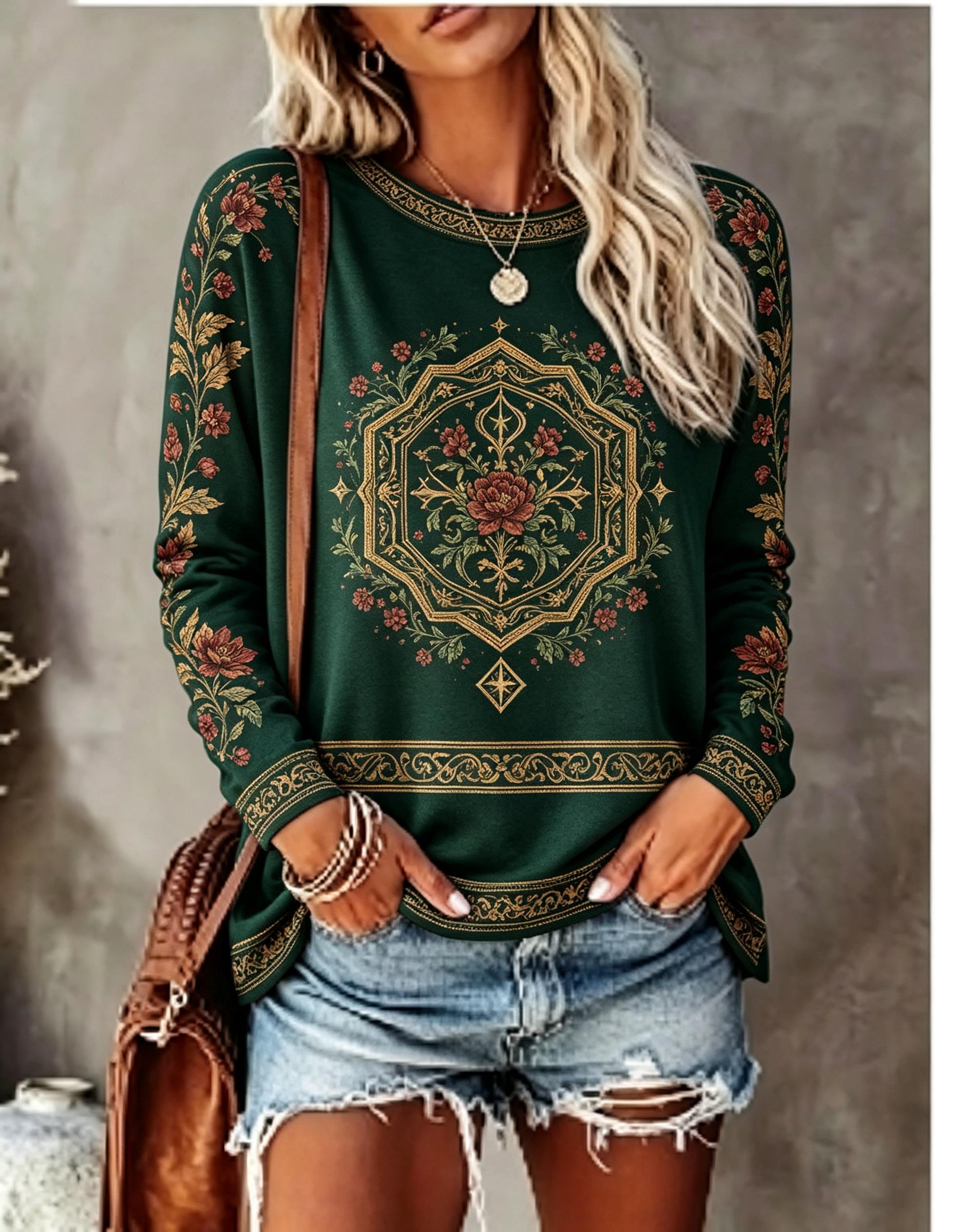 Dames T-shirt met ronde hals e - Blouses recensie en prijs