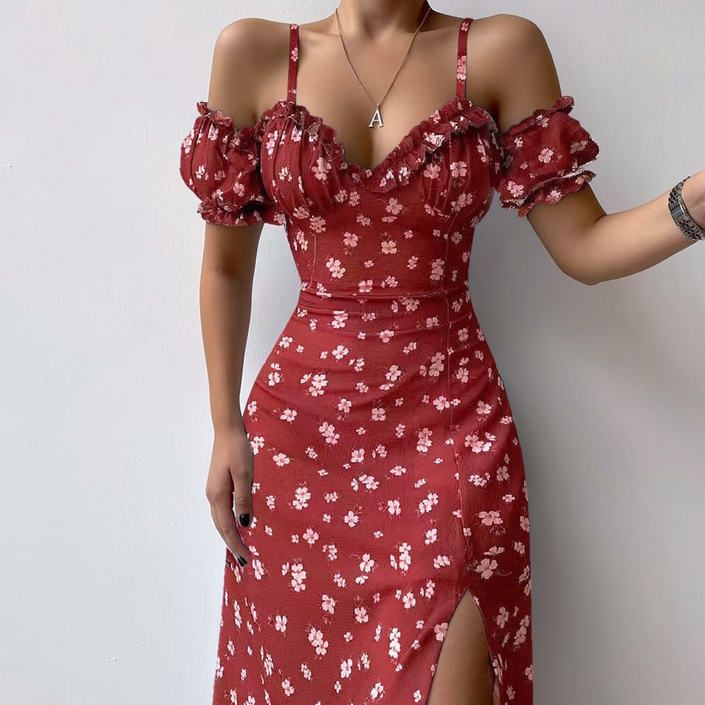 Dames zomerjurk met bloemenpri - French Vintage Floral Midi Dress recensie en prijs