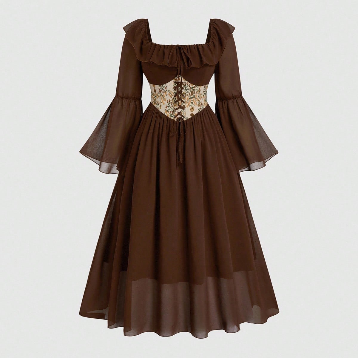 Plus Size Dames Vintage Victor - French Vintage Floral Midi Dress recensie en prijs
