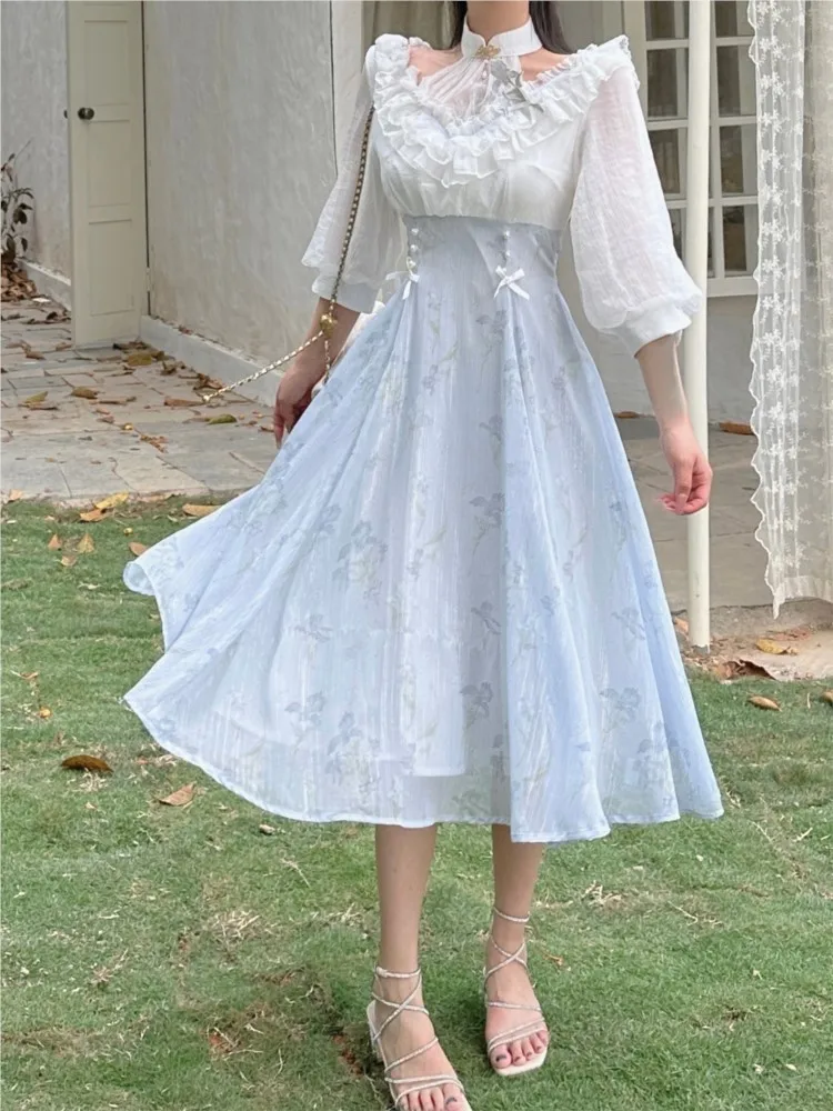 Elegante Vrouwen Zomer Franse  - French Vintage Floral Midi Dress recensie en prijs